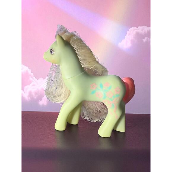 1988 My Little Pony G1 Sweetheart Sisters Fancy Flower Yellow Green Pink Hair - Picture 2 of 5
